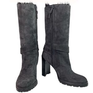STUART WEITZMAN Gray Suede Mid Calf Women’s Ankle Heel Booties Sz US 5.5
